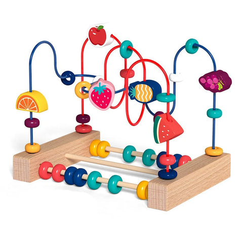 Montessori Baby Toys Wooden Roller Coaster Bead Maze